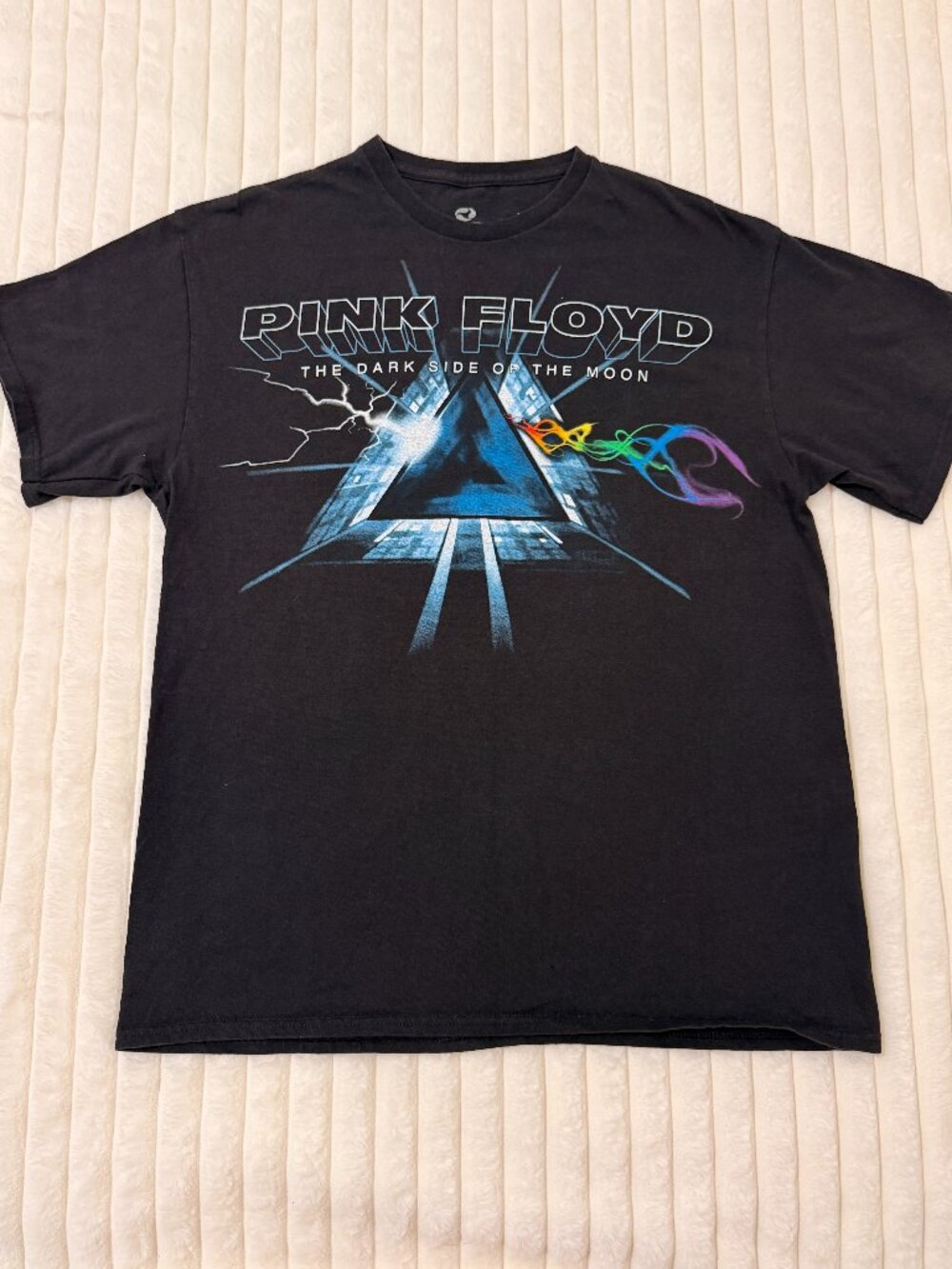 Pink Floyd Dark Side of the Moon Liquid Blue T-Shirt Men’s L Black